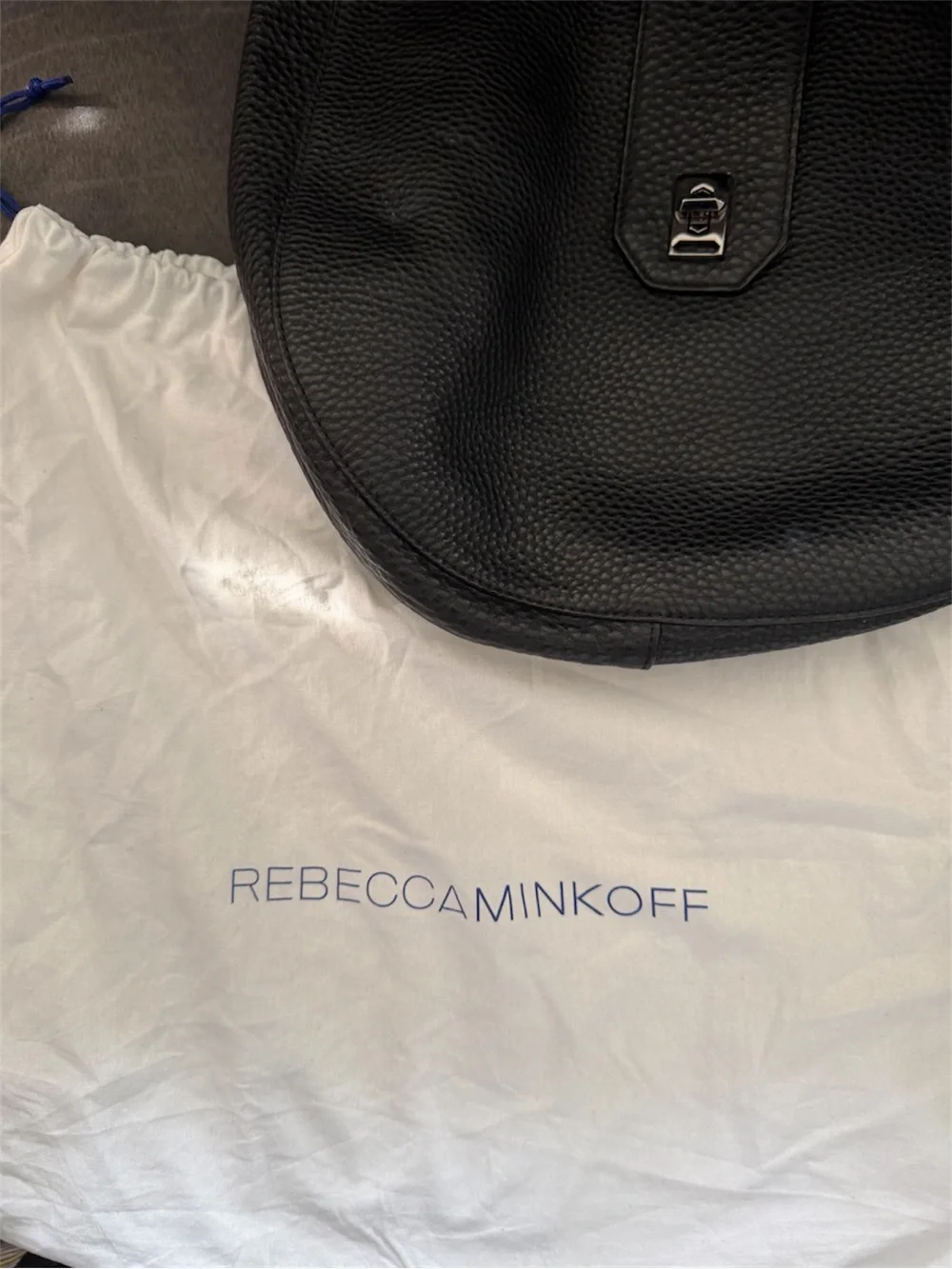 Rebecca Minkoff Black Slouch Hobo Leather Shoulder Bag with Suede Tassles.